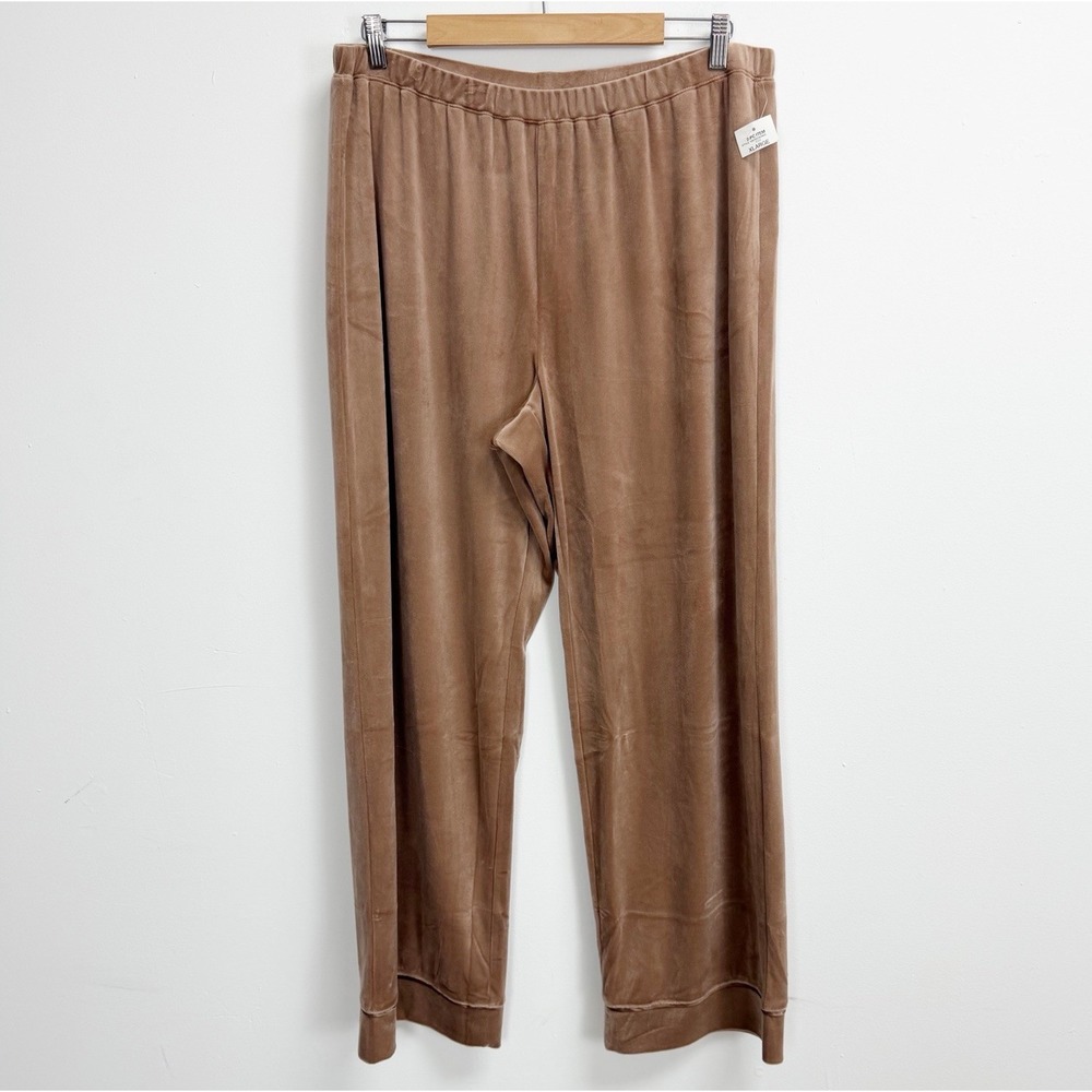 Inc International Concepts Pants Womens XL Tan Velour Lounge Pajama PJs NWT Flaw